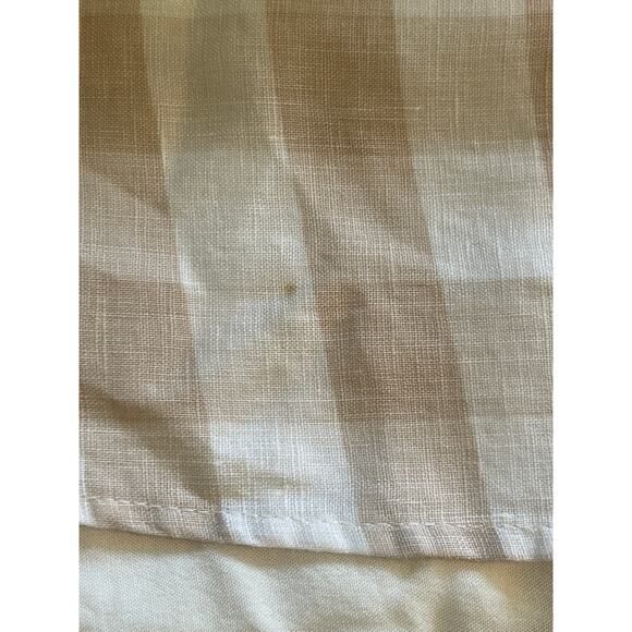 House of Harlow 1960 Beige White Gingham Check Linen Smocked Mini Dress Medium - Picture 7 of 7